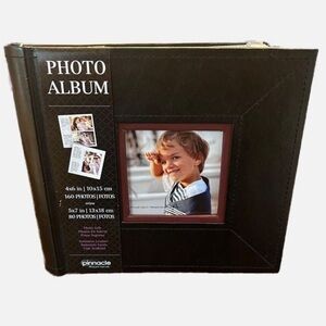 Pinnacle Black & Maroon Vegan Leather 160 - 4” x 6” or 80 - 5” x 7” Photo Album.